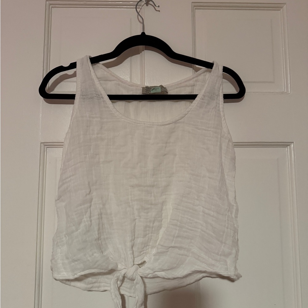 Anthropology White Sleeveless Women's Top
